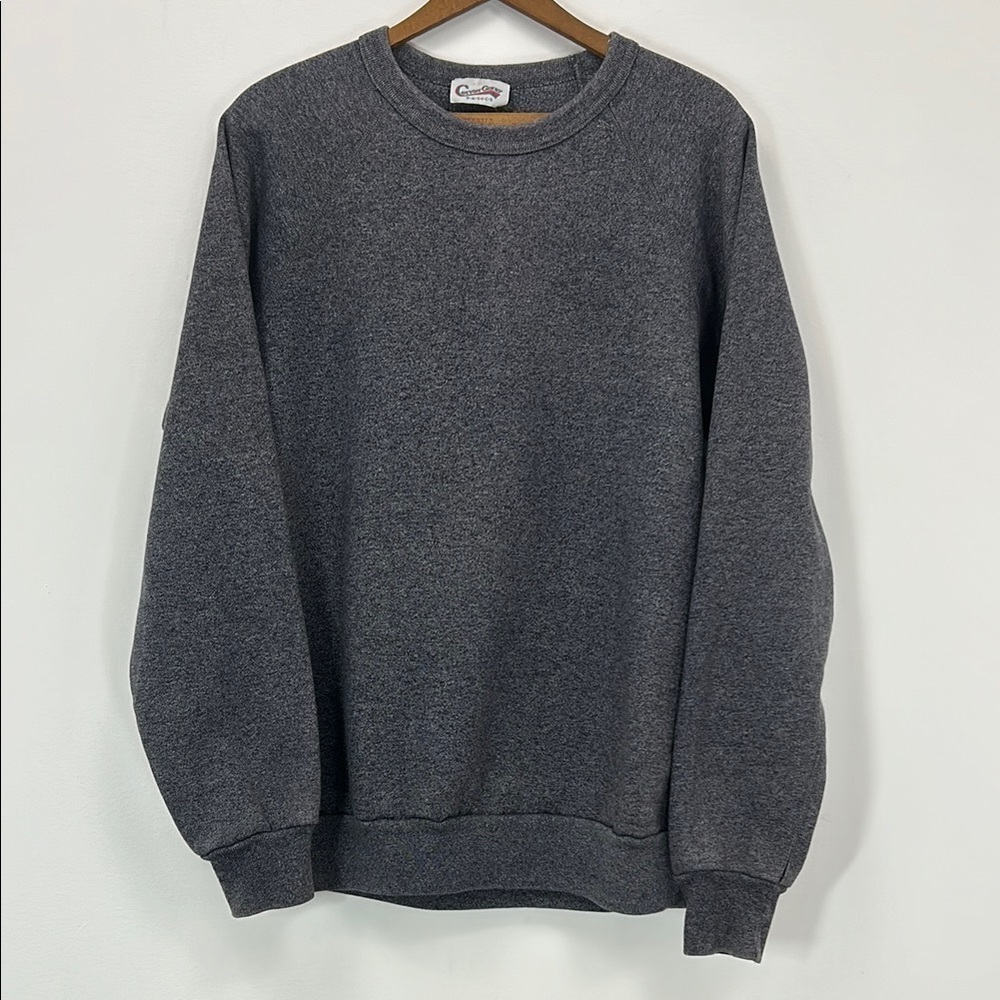Vintage Cotton Ginny Charcoal Crew Neck Sweater Yoga Lounge Walk Exercise Cozy